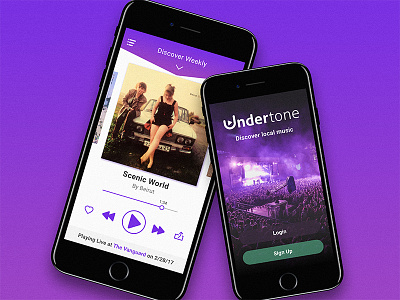 Undertone UI app flat local logo mock mockup music real ui undertone ux