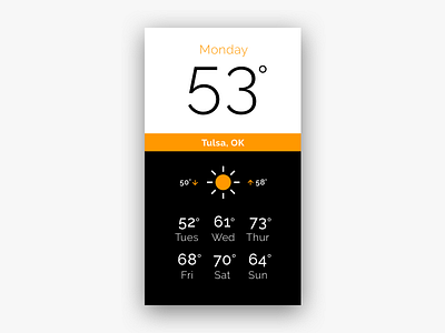 Weather App app bold clean design minimal oklahoma tulsa ui weather