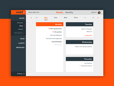 Habit Task Management app bold branding design note task ui ux web