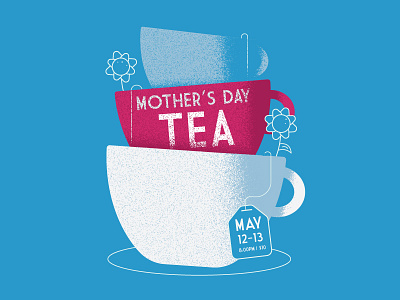 Mothers Day branding cup design illustration mother mothers day poster tea vintage