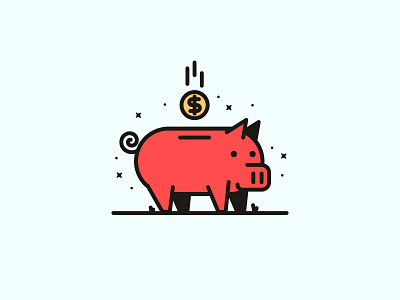 Piggy Bank bank cash coin design illustration line money monoweight pig piggy piggy bank