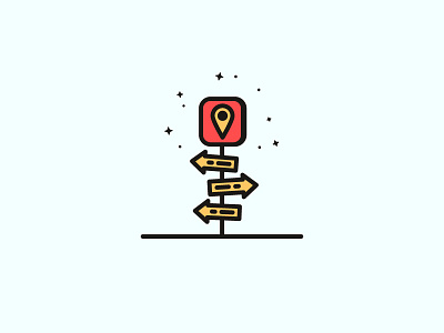 Lost design directions gps icon illustration line location map