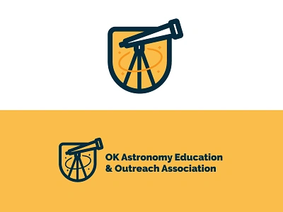 OK Astronomy astronomy badge clean design line logo oklahoma space stars telescope tulsa