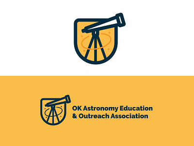 OK Astronomy astronomy badge clean design line logo oklahoma space stars telescope tulsa
