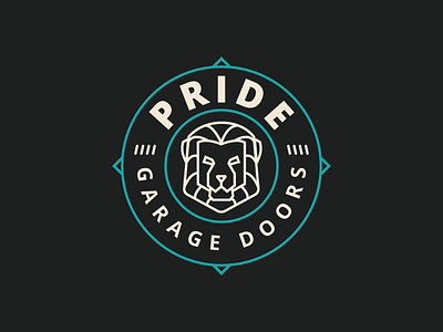 Pride Garage Doors animal badge circle design garage line lion logo oklahoma pride tulsa