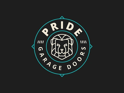 Pride Garage Doors animal badge circle design garage line lion logo oklahoma pride tulsa