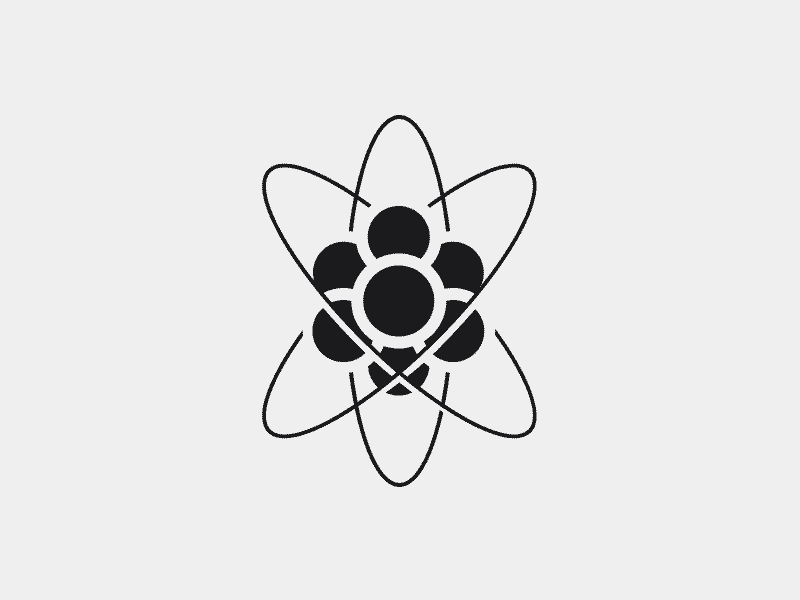 Atom animation atom clean design electron loading logo nucleus proton science