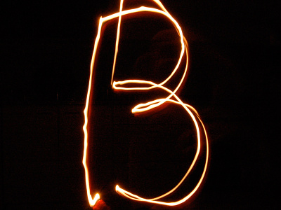 letter B alphabet light design photograpy poster type