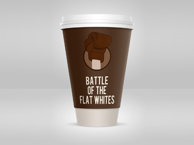 Battle of the Flat Whites boxing glove coffee coffee cup flat white