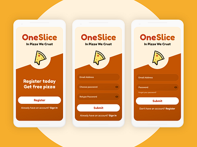 DailyUI 001 - Sign Up & Sign in 001 dailyui001 app dailyui interface login pizza pizzalogo register signup signupform ui uidesign web