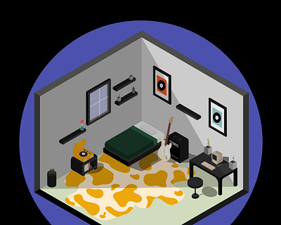 Isometric Room art clean design graphic design illustration illustrator vector website