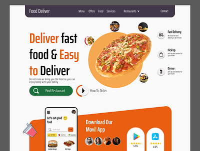 Food delivery app ui design app design ui ux web webdesign