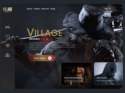 Resident Evil website ui design app design ui ux web webdesign