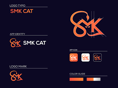 SMK Cat letter logo design abstract animal animals branding business cat cats creative logo illustraion k logo logo logo mark logotype m logo modern pet pets professional logo s logo smk