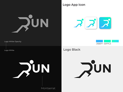 run abstract brand identity branding business creative logo illustraion letter mark logo logo design logo designer logo mark logos logotype modern run runner running runs typography web design