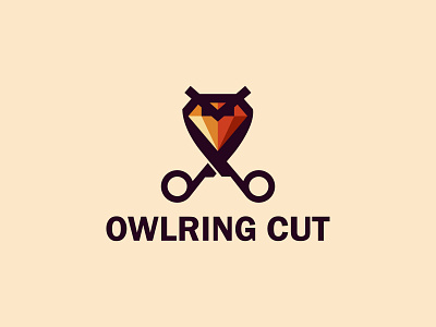 Owl Ring Cut Logo animals bird brand branding cut cutting dimond graphic design hoot illustration logo logo design logo mark luxury mark minimal modern owl ring symbol