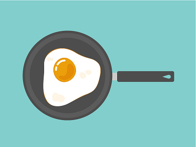 fried egg art breakfast clean color cooking creative egg food frying pan graphic illustration minimal