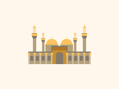 landmarks project - musa alkadhim architecture art design digital editorial flat geometric illustration landmark minimal mosque vector