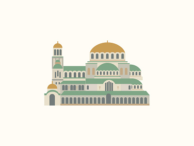 landmarks project - aleksandr nevski church architecture art clean design digital editorial flat geometric illustration minimal simple vector