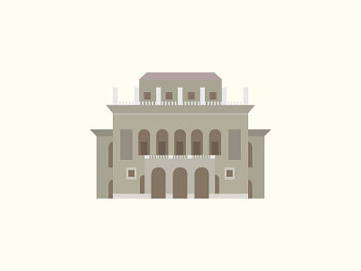 landmarks project - hungarian state opera architecture art clean design digital editorial flat geometric illustration minimal simple vector