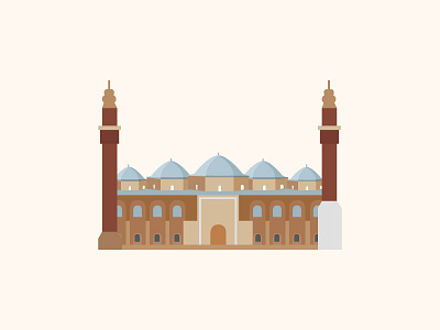 landmarks project - great mosque architecture art clean design digital editorial flat geometric illustration minimal simple vector