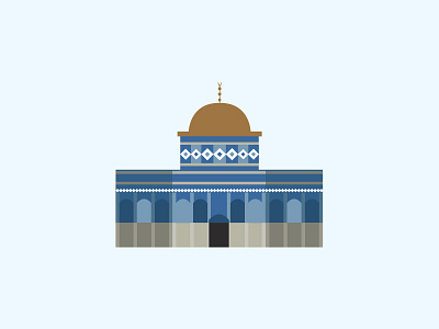 landmarks project - jerusalem kubbet üs sahra architecture art clean design digital editorial flat geometric illustration minimal simple vector