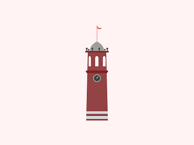 landmarks project - erzurum watch tower architecture art clean design digital editorial flat geometric illustration minimal simple vector