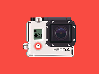 Freebie - Semi photorealistic Gopro Hero4 design freebie giveaway gopro gopro hero4 graphic icon illustration realistic vector