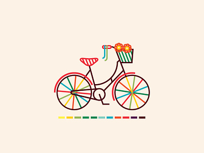 that childhood bike you've never had art bicycle bike colors cute design digital floral flower illustration illustrator stroke