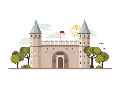 Landmarks of Istanbul - Topkapı Palace architecture art building design digital illustration illustrator istanbul palace topkapı