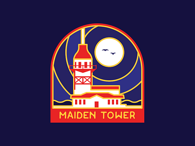 Lapel Pin Design - Maiden Tower color istanbul lapel pin maiden tower night pin turkey