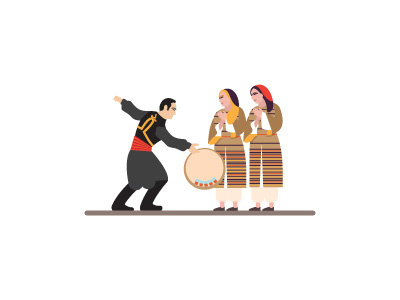 Man Dancing with a Sieve culture cyprus dance icon iconic illustration kibris kıbrıs landmark people tradition
