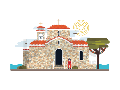 Church of Profitis Elias architecture building church cyprus icon illustration kibris landmark