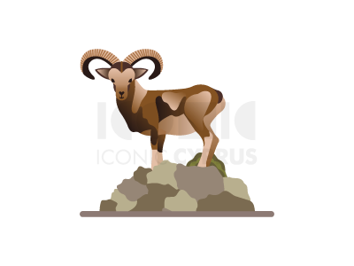 Cyprus Mouflon animal goat icon iconic illustration island landmark mouflon