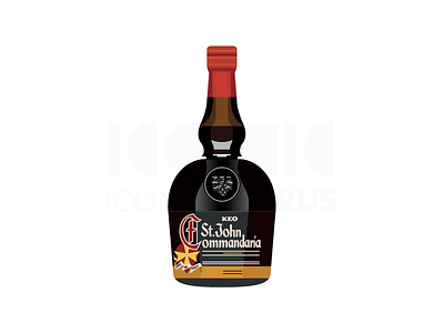 St.John Commandaria alcohol beverage bottle commandaria cyprus digitalart drink flatart iconic illustration vector vectorart