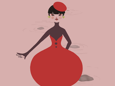 Red dot color palette digital illustration digitalart fashion illustration flat folioart girl illustration illustration art illustrator inspiration minimal minimalillustration simple texture