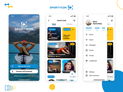 Sportycon — sport challenges app animation app app design branding challenges concept design icon icons logo product design prototyping sport app ui ui designer ux uxui