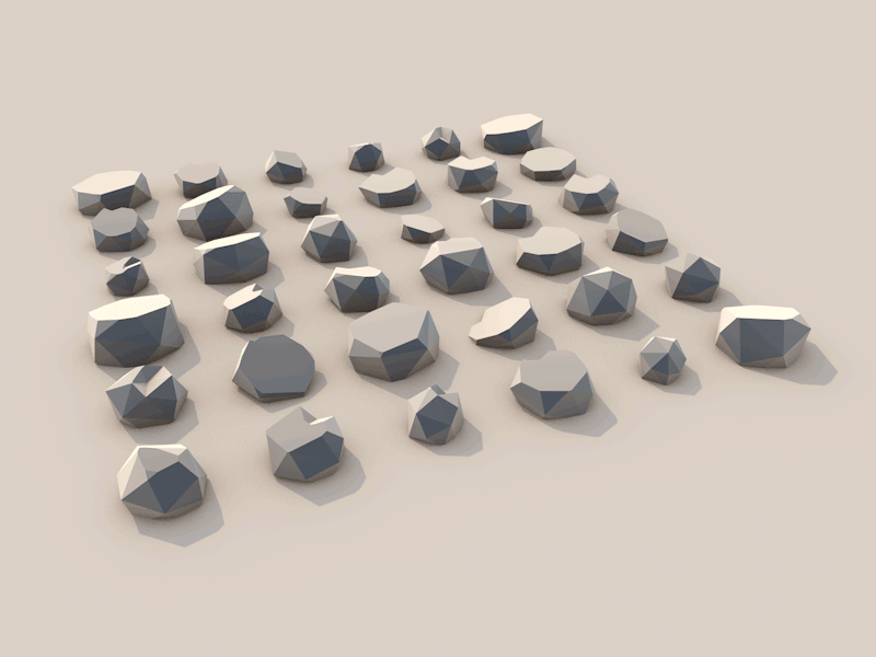 Low Poly Rock Generator 3d animation cinema4d environment gif lowpoly rock