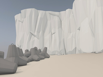 White cliffs cinema4d cliffs environment lowpoly rocks tetrapod