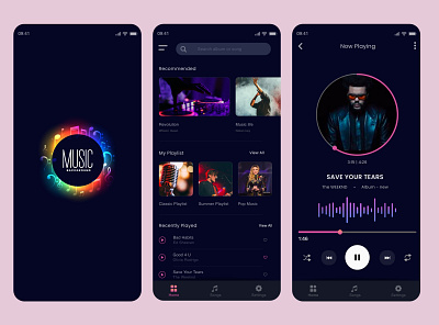 Music player app app design music player ui ux