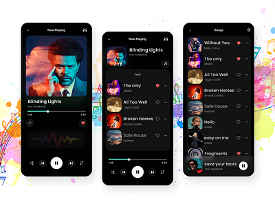 Music Player App app design music music player app 🎵 player ui ux
