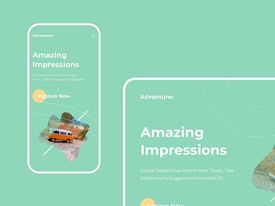 traveling landing page mobile