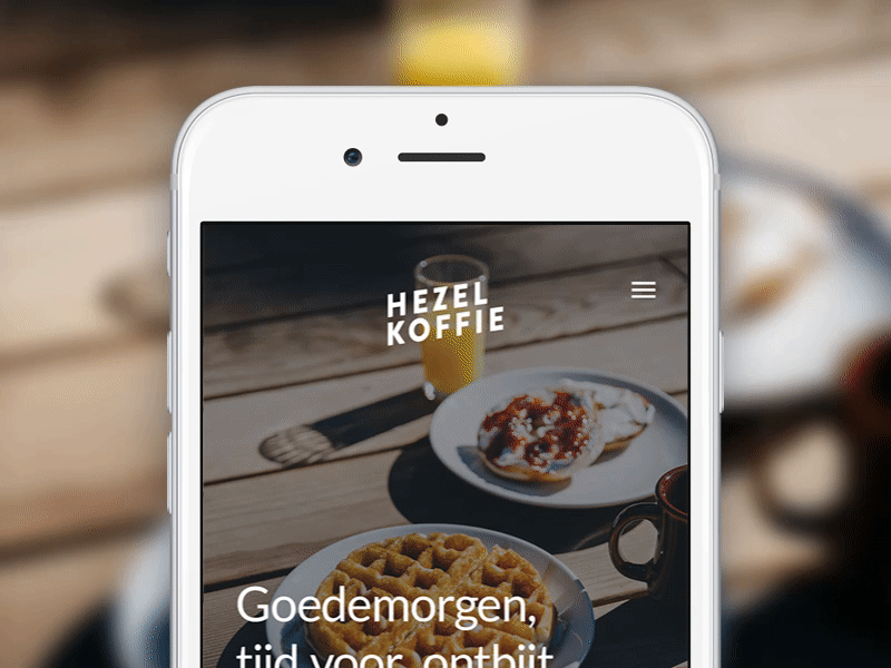 Hezel Koffie Mobile Website animation app coffee coffee shop interaction one page ui ux webdesign