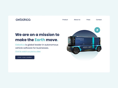 Autonomous Vehicle Company Web Header UI