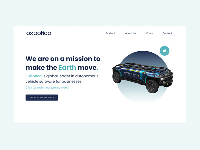 Autonomous Vehicle Company Web Header UI autonomous car electric car header ui ux vehicle web