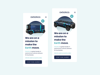 Autonomous Vehicle Company Mobile Header UI