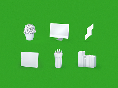 Interior icons 3d flowers green icons interior objects oli suggesters ui web