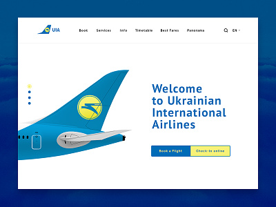 Ukrainian International Airlines airlines landing plane ui uia ukraine ux website