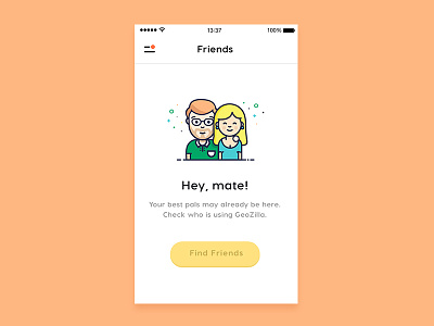 Gap screen with friends illustration circles family geozilla gps illustration ios location peoples pro smooth