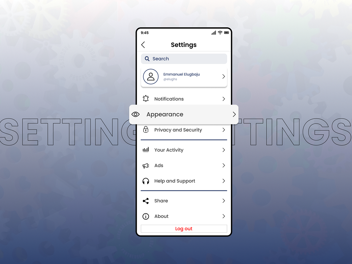 Settings UI designs, themes, templates and downloadable graphic ...